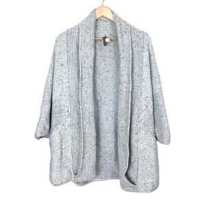 White + Warren Marled Wool Blend Short Sleeve Cocoon Sweater Size Small